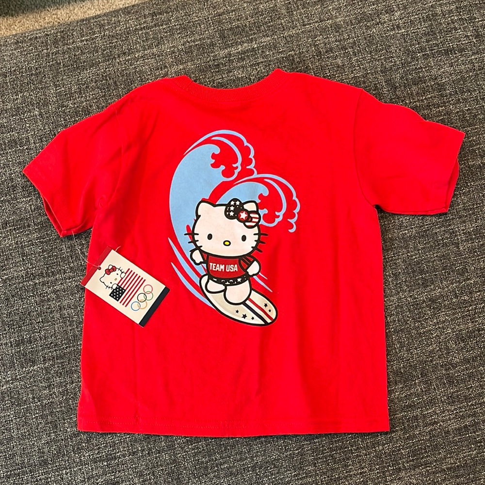 Team USA Hello Kitty surfing Olympics 3T T-shirt NWT